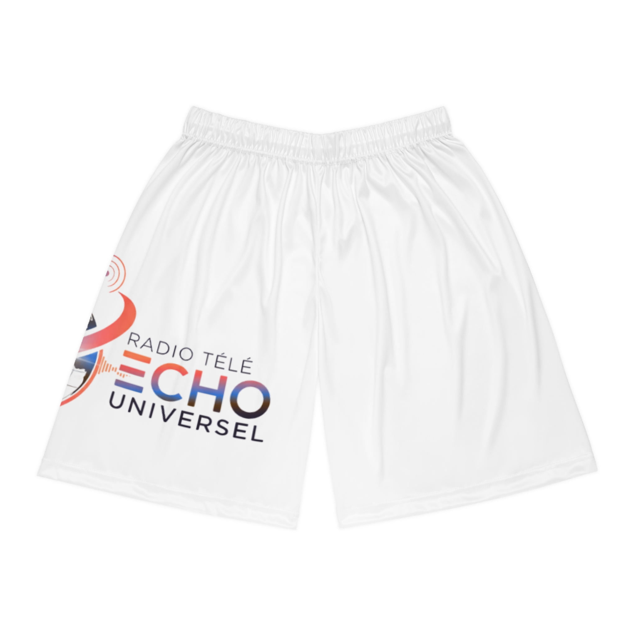 radio télé Écho universel basketball shorts | global wave graphic