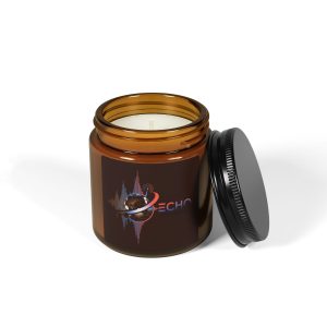 space echo logo candle soy wax amber jar