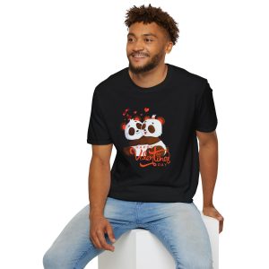 Valentine Panda Hug T-Shirt — “Happy Valentine’s Day” Cute Couples Tee