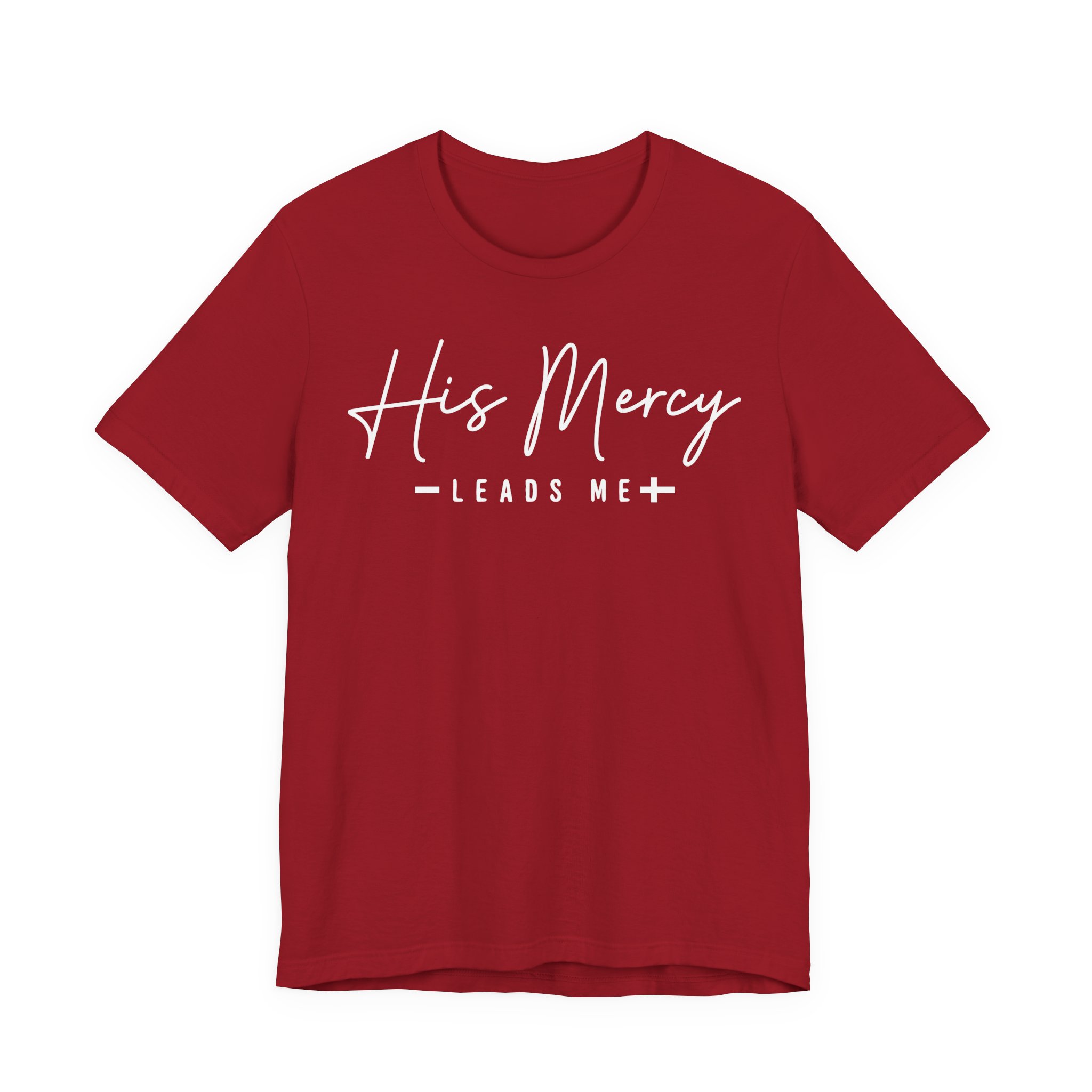 his mercy leads me christian tee — faith based short sleeve shirt