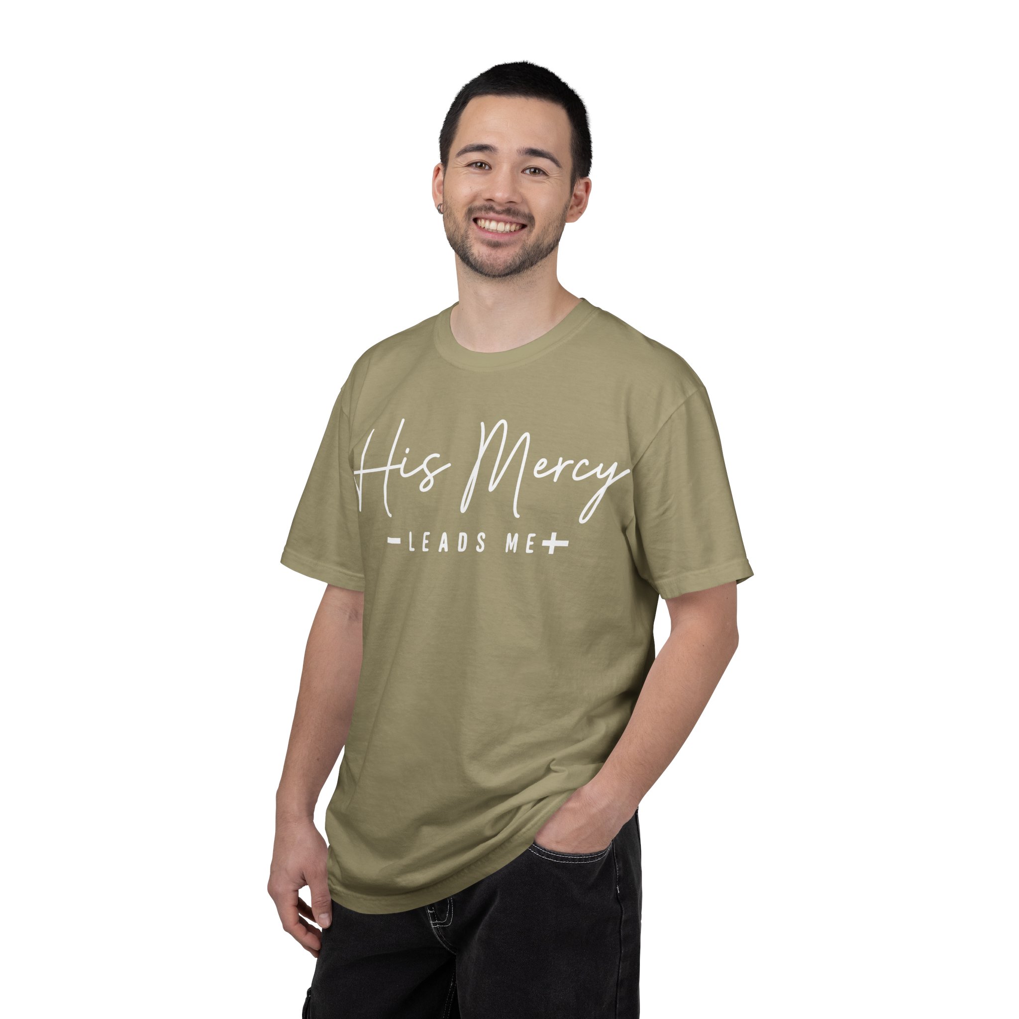 his mercy leads me christian t shirt — inspirational faith tee