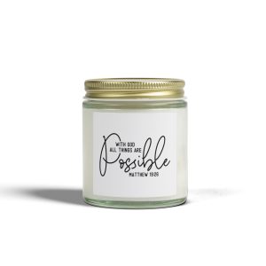 with god all things are possible candle – inspirational faith scented candle (4oz / 9oz)