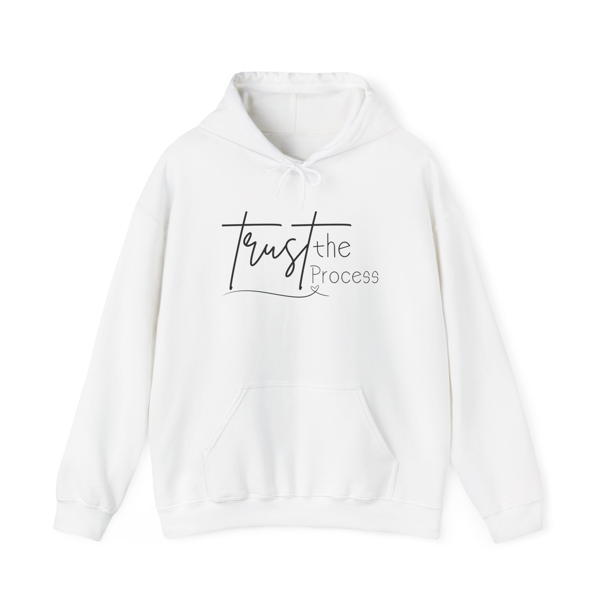 trust the process hoodie — minimal inspirational script sweatshirt
