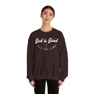 god is good crewneck sweatshirt — faith based christian pullover ("god is good all the time")