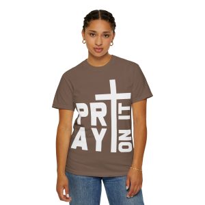 prayer on it cross t shirt — christian faith graphic tee