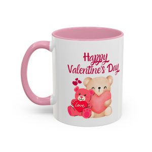 Valentine's Day Teddy Bear Mug — Cute Love Heart Ceramic Coffee Cup (11oz & 15oz)