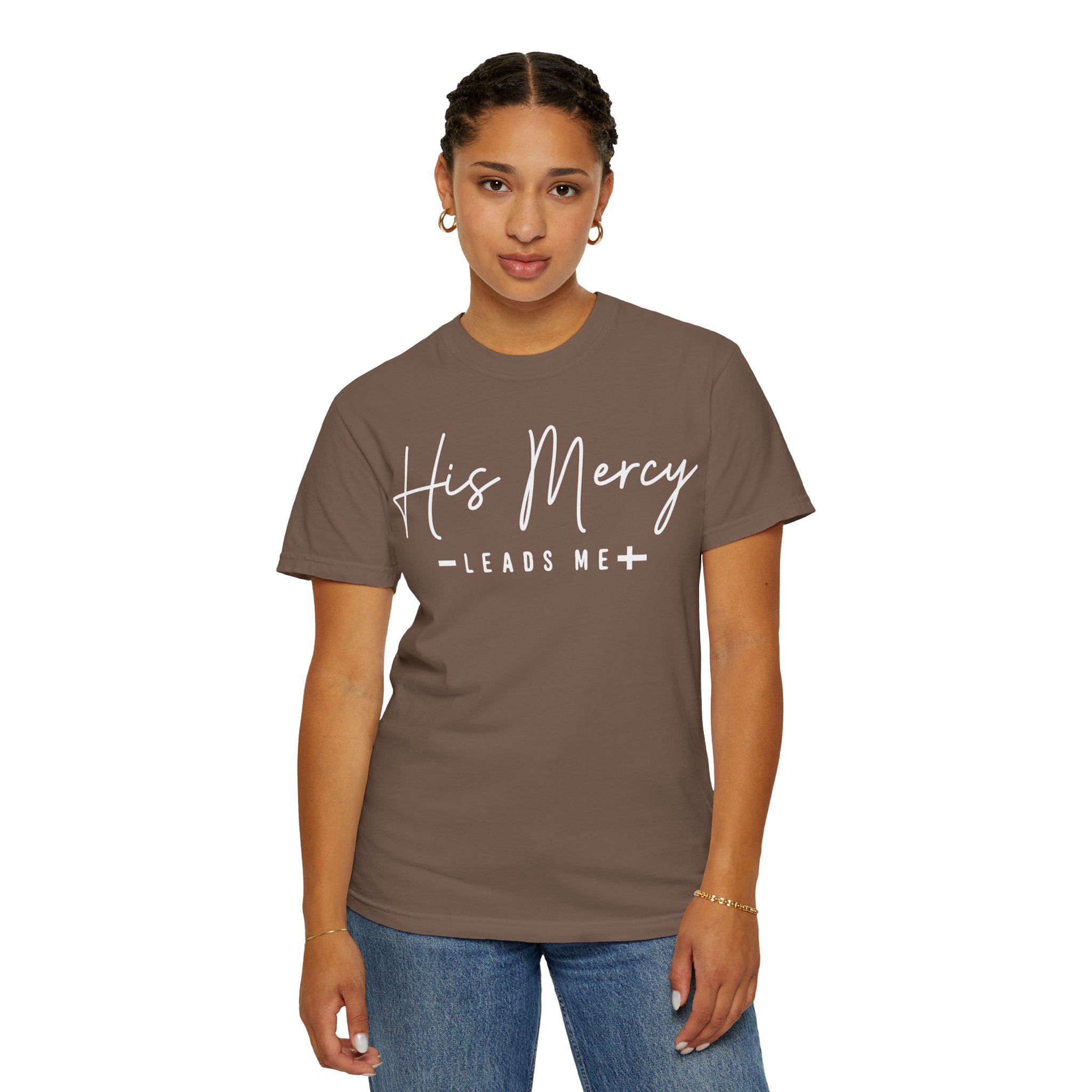 his mercy leads me christian t shirt — inspirational faith tee