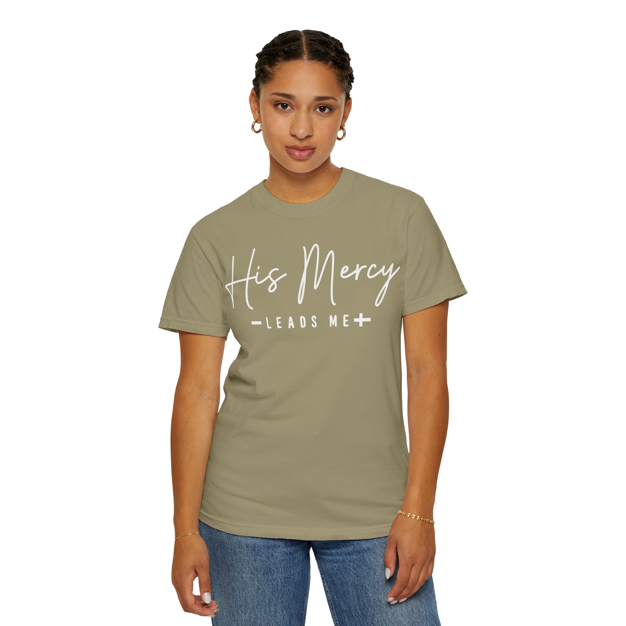 his mercy leads me christian t shirt — inspirational faith tee
