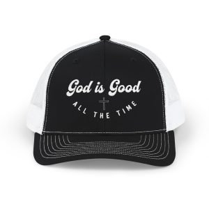 god is good all the time embroidered snapback trucker cap