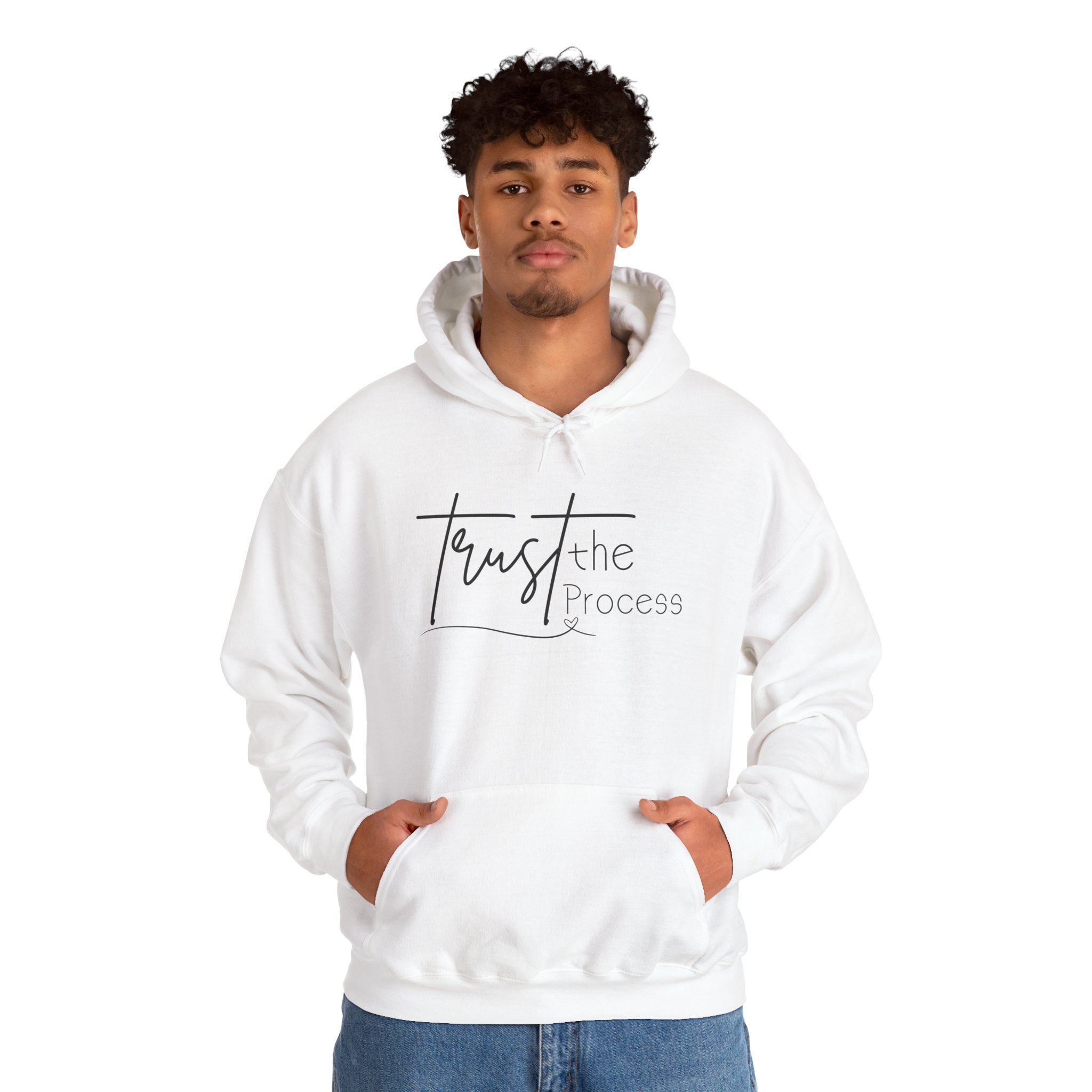 trust the process hoodie — minimal inspirational script sweatshirt