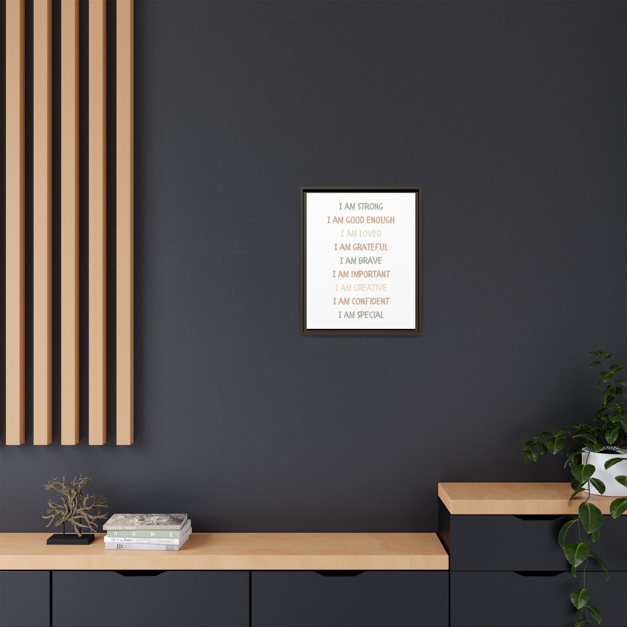 I Am — Positive Self-Love Framed Canvas - Image 4