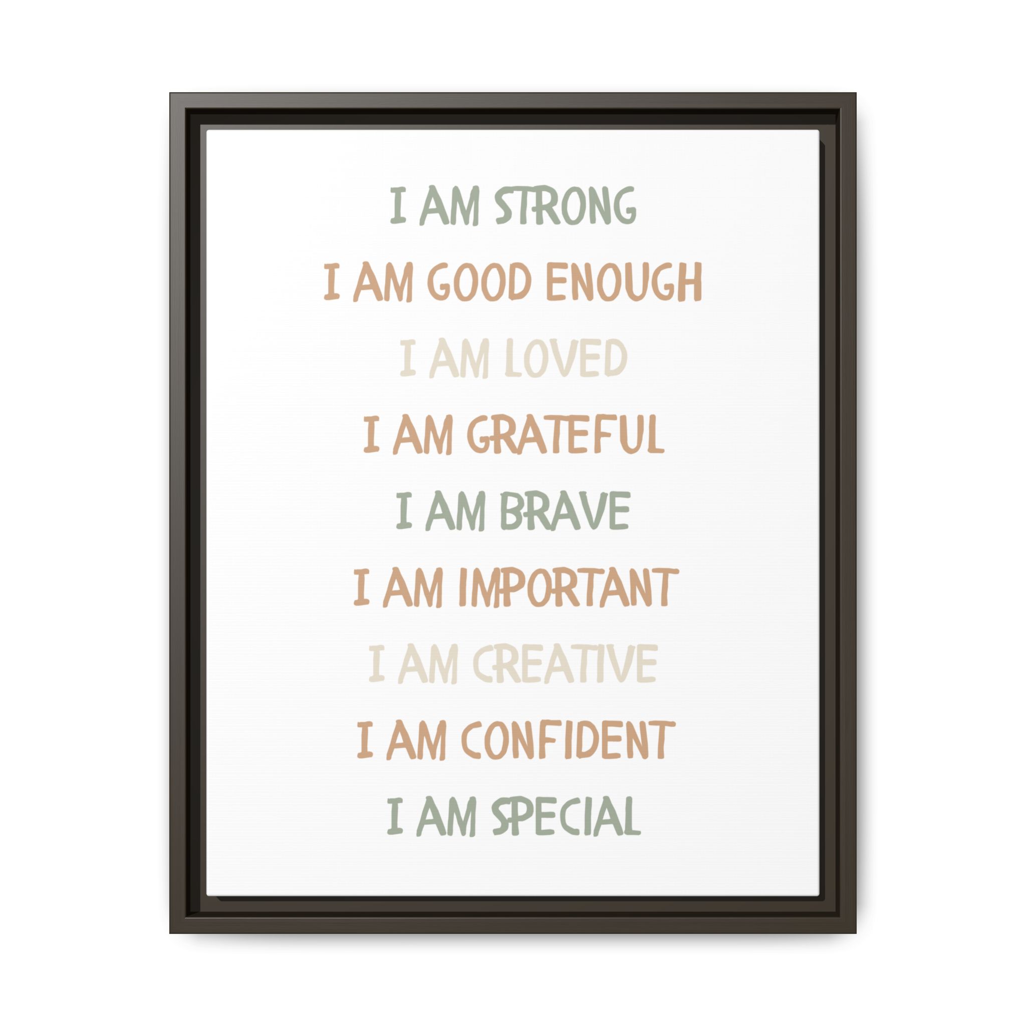 I Am — Positive Self-Love Framed Canvas