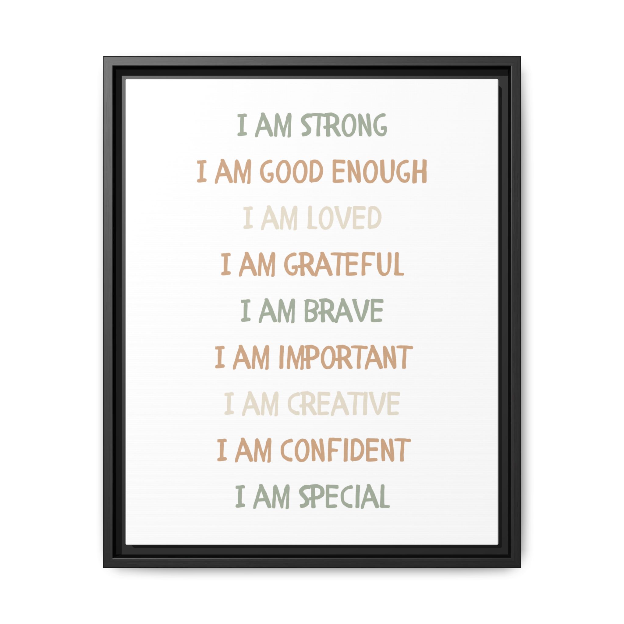 I Am — Positive Self-Love Framed Canvas - Image 5
