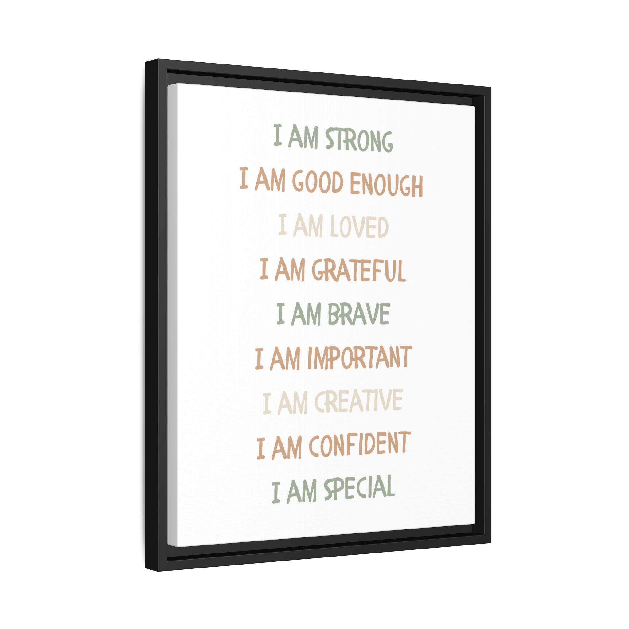 I Am — Positive Self-Love Framed Canvas - Image 7