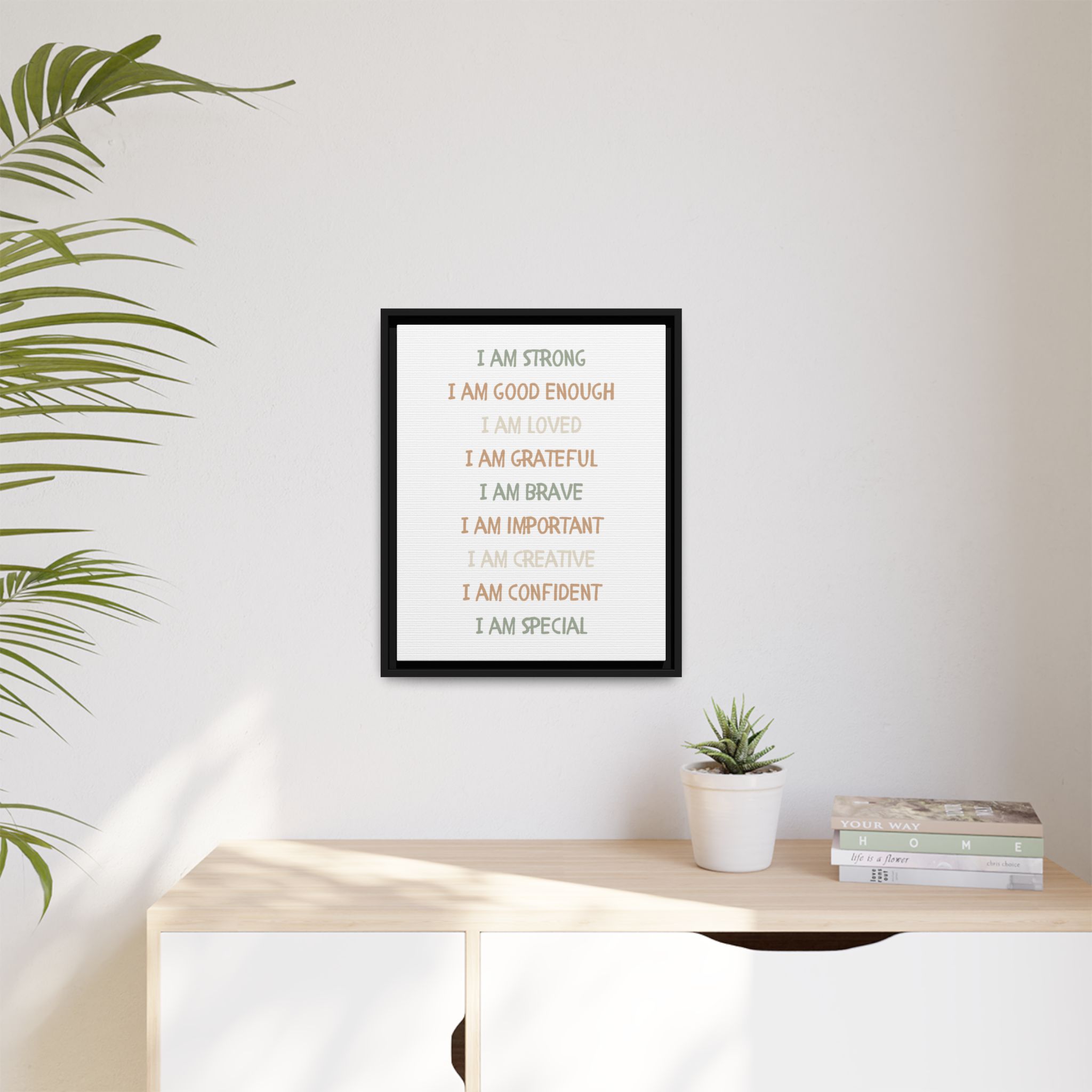 I Am — Positive Self-Love Framed Canvas - Image 6